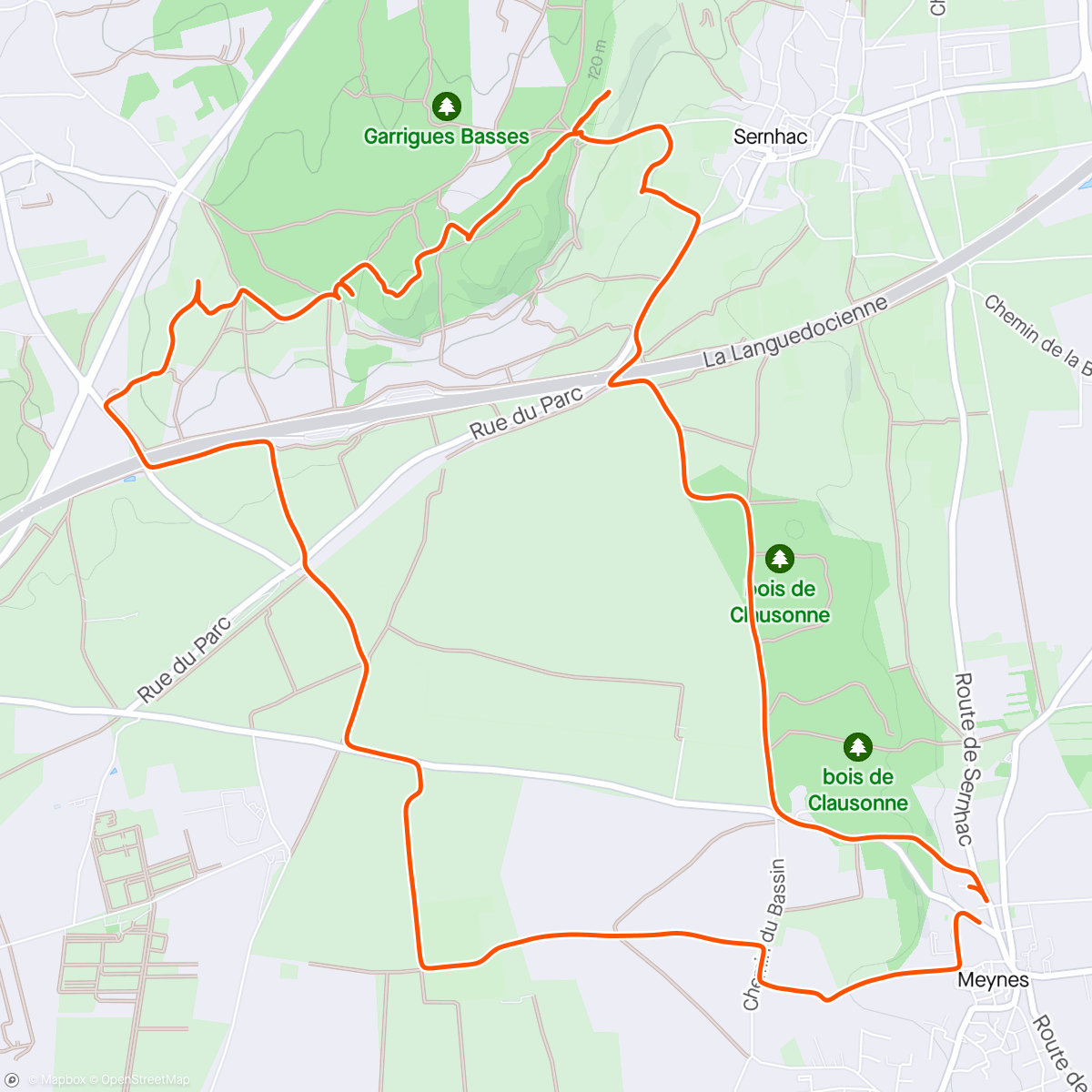 Map of the activity, Trail du kif