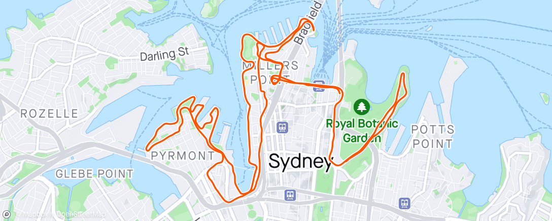 Map of the activity, Sydney half 🥳
