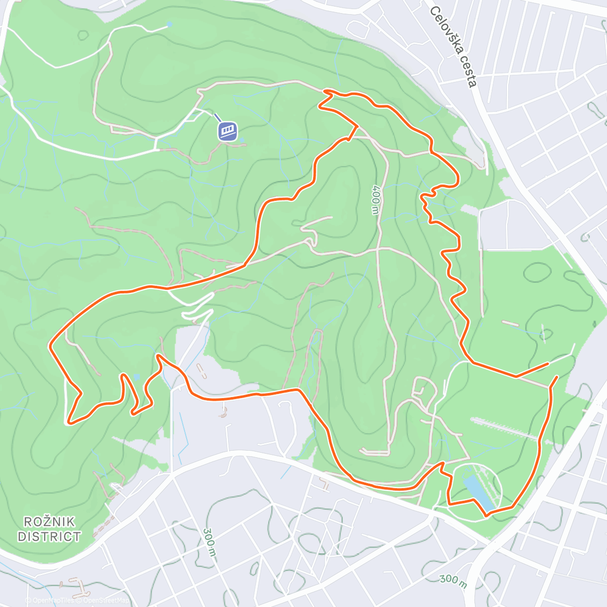 Map of the activity, Tivolska  (Rožnik)