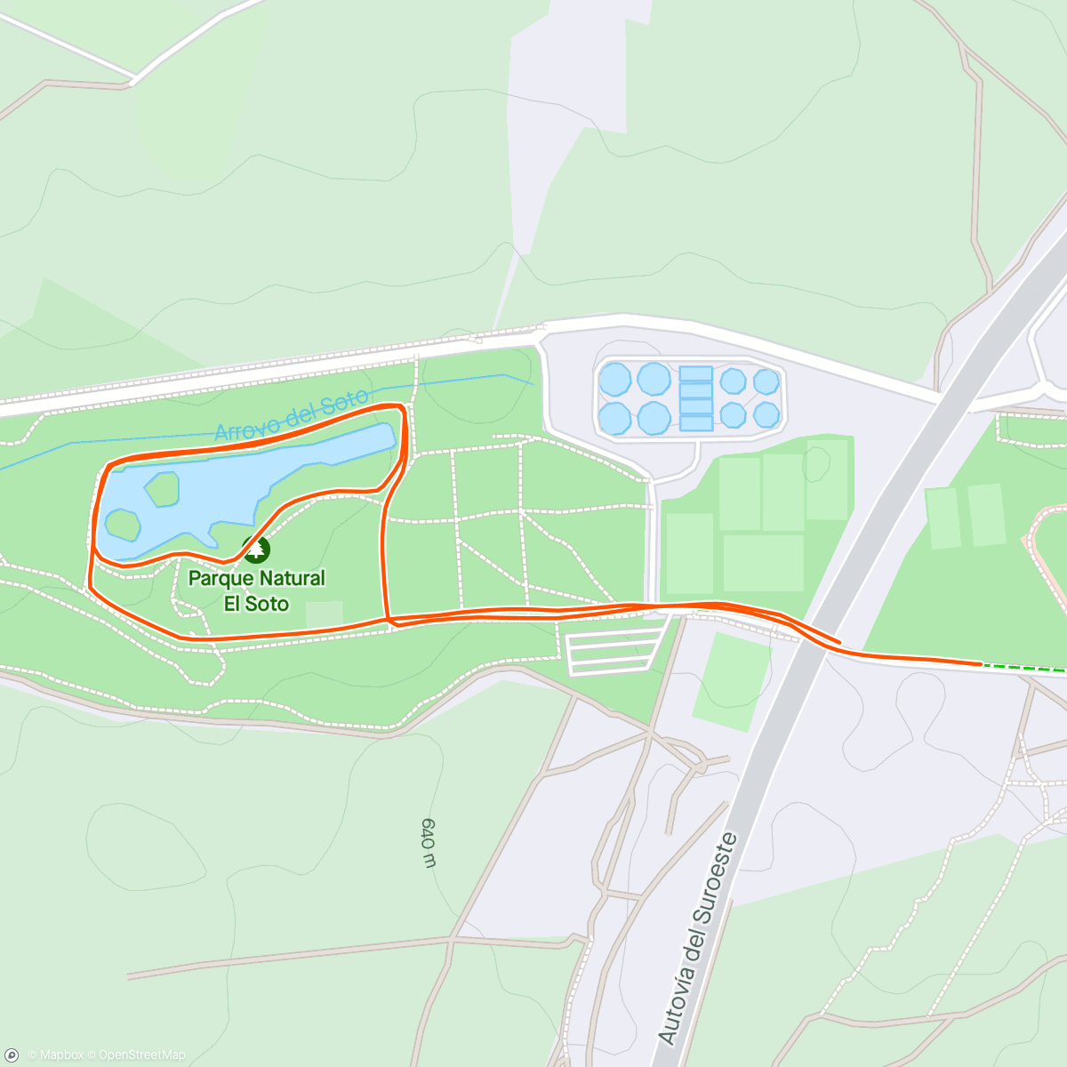 Map of the activity, 4k + 4x70 + 14x400 +2k