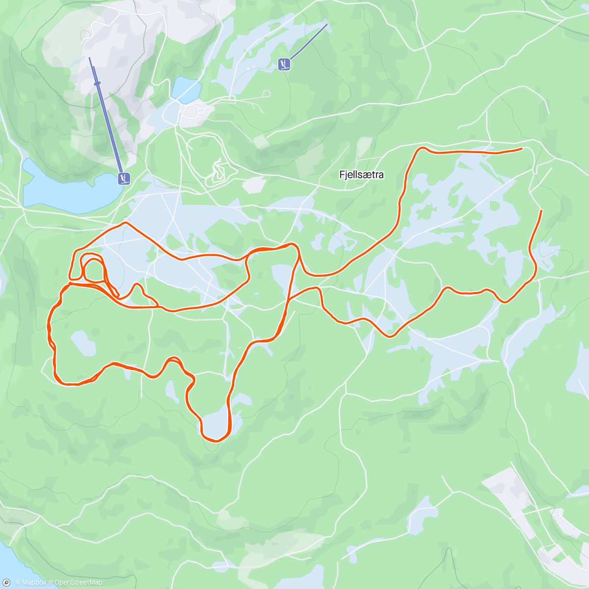 Map of the activity, 7km og litt til