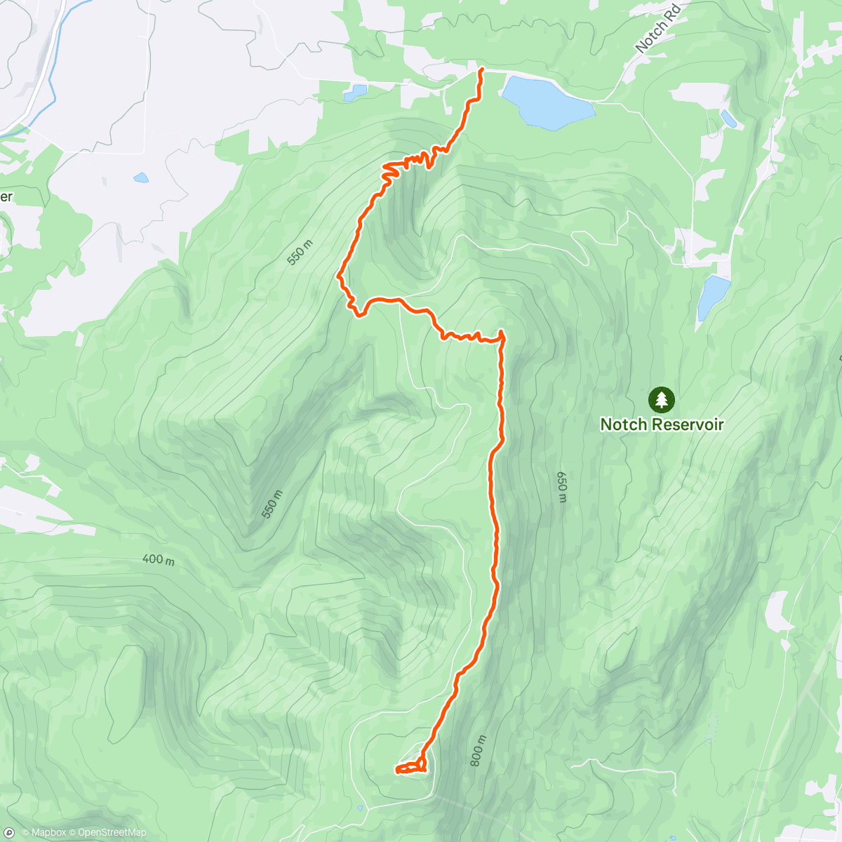Map of the activity, greylock, from mt williams