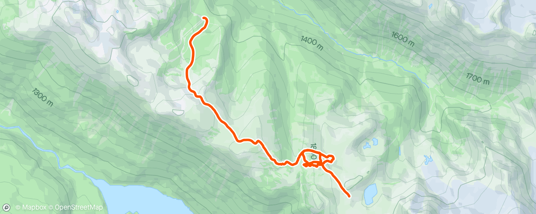 Map of the activity, April pow laps on cowboy ridge