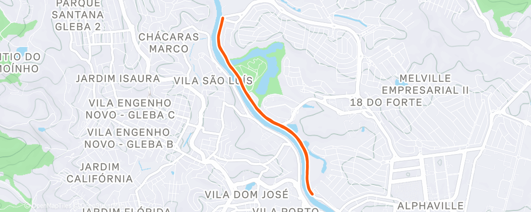 Map of the activity, Morning Run
