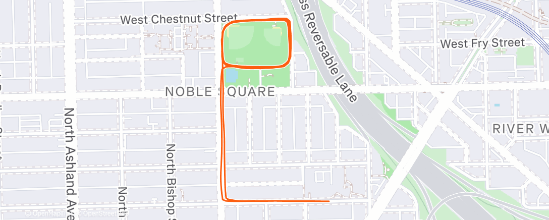 Map of the activity, Afternoon Run