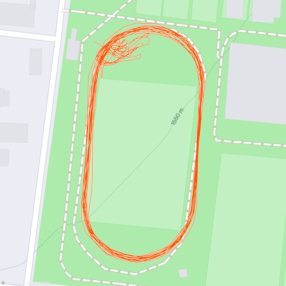Map of the activity, 6x800m + 1x400m