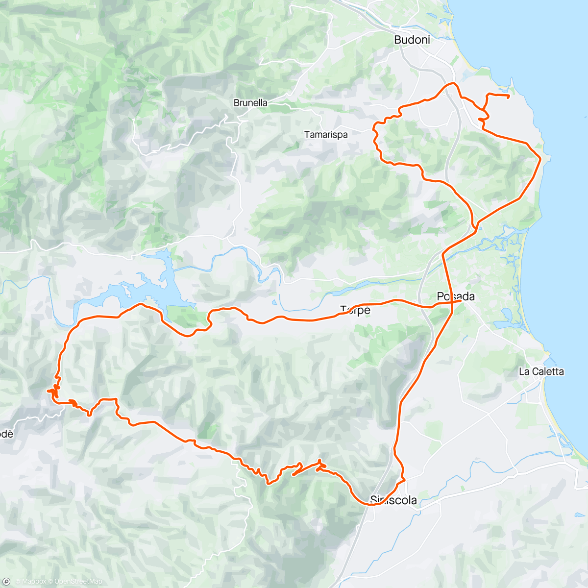 Map of the activity, Siniscola loop ☀️