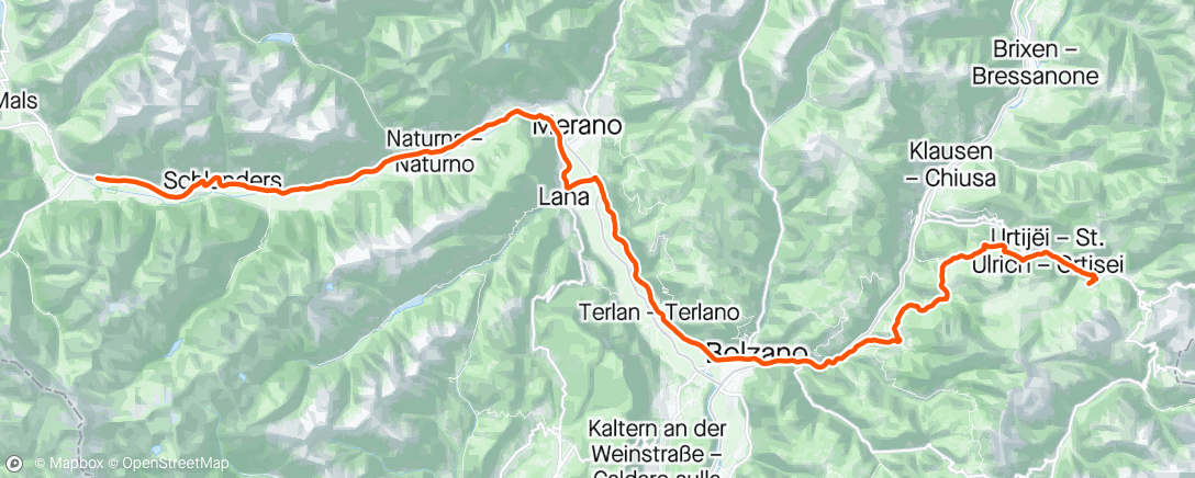 Map of the activity, Giro d’Italia stage 16