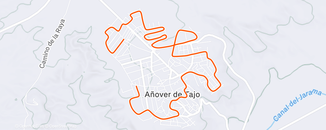 Map of the activity, Afternoon Run