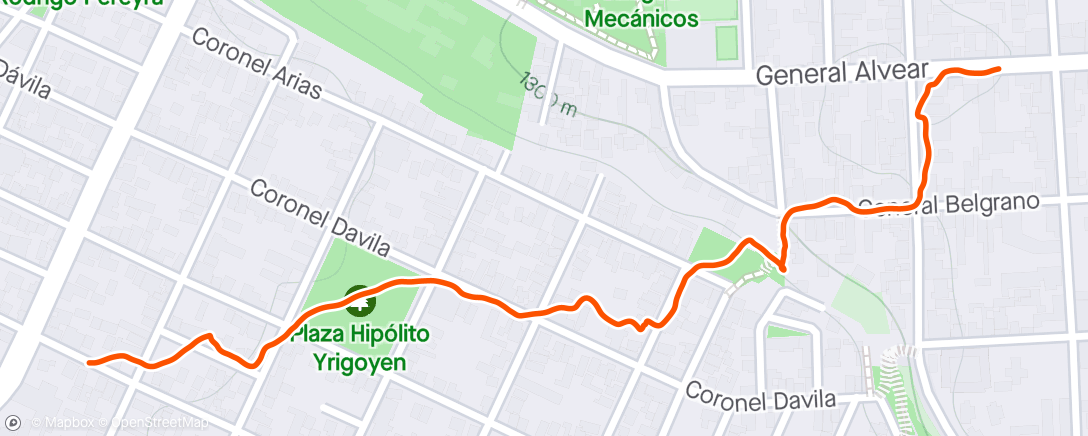 Map of the activity, Caminata por la tarde