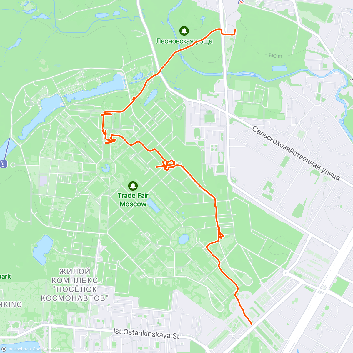 Map of the activity, ВДНХ 🍻 trip