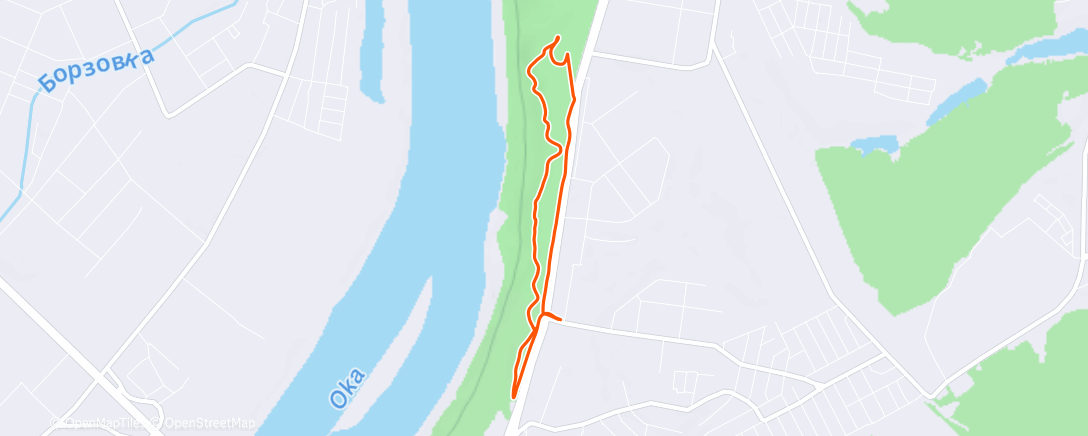 Map of the activity, Afternoon Run