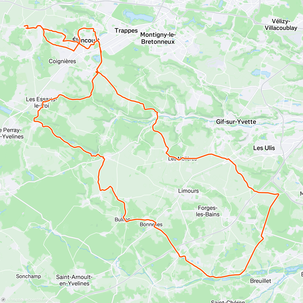 Map of the activity, Dimanche des TEMPLIERS  🌬🌬🌬. Une glissade pour ma part dans un rond point.  Heureusement c'était au ralenti 🤞