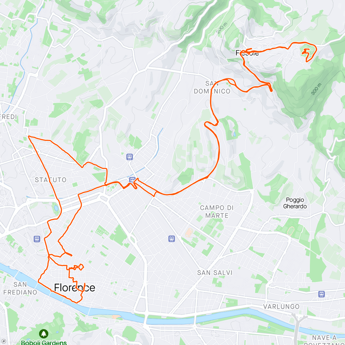 Map of the activity, Florence op de fiets