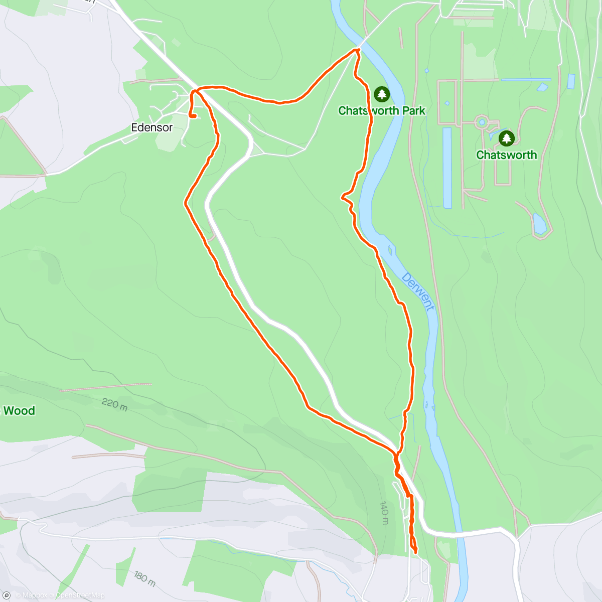 Map of the activity, Chatsworth Circular