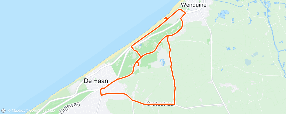 Map of the activity, Evening Ride
