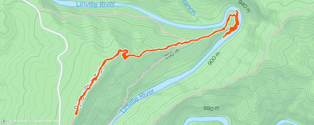 Map of the activity, Bynum Bluff to river