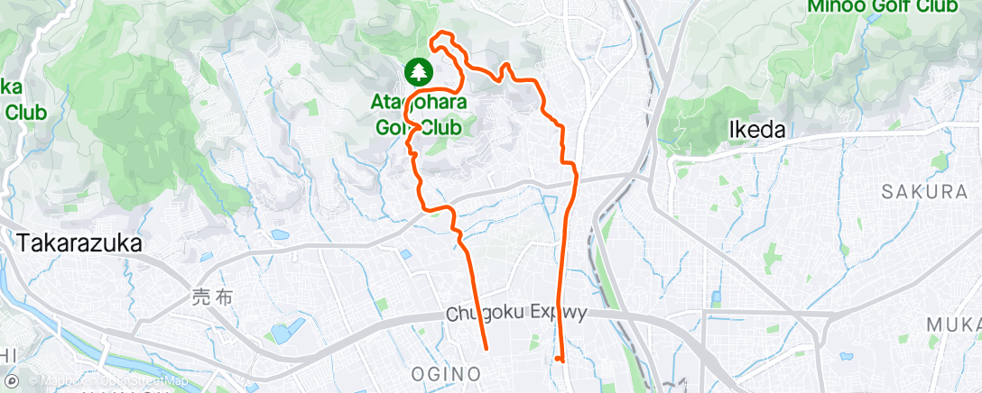 Map of the activity, 朝のトレイルランニング