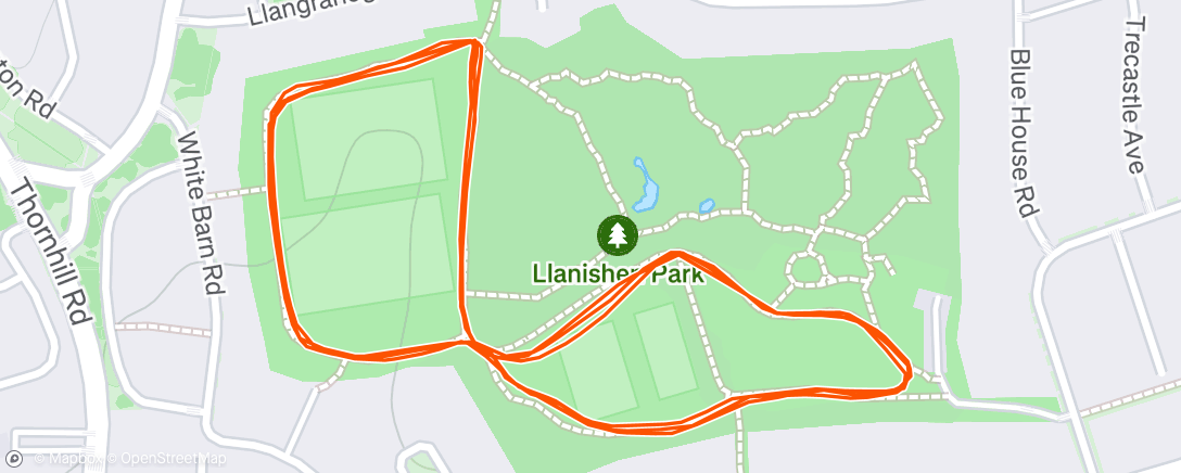 Mapa de la actividad (Llanishen parkrun P3  great X country conditions)