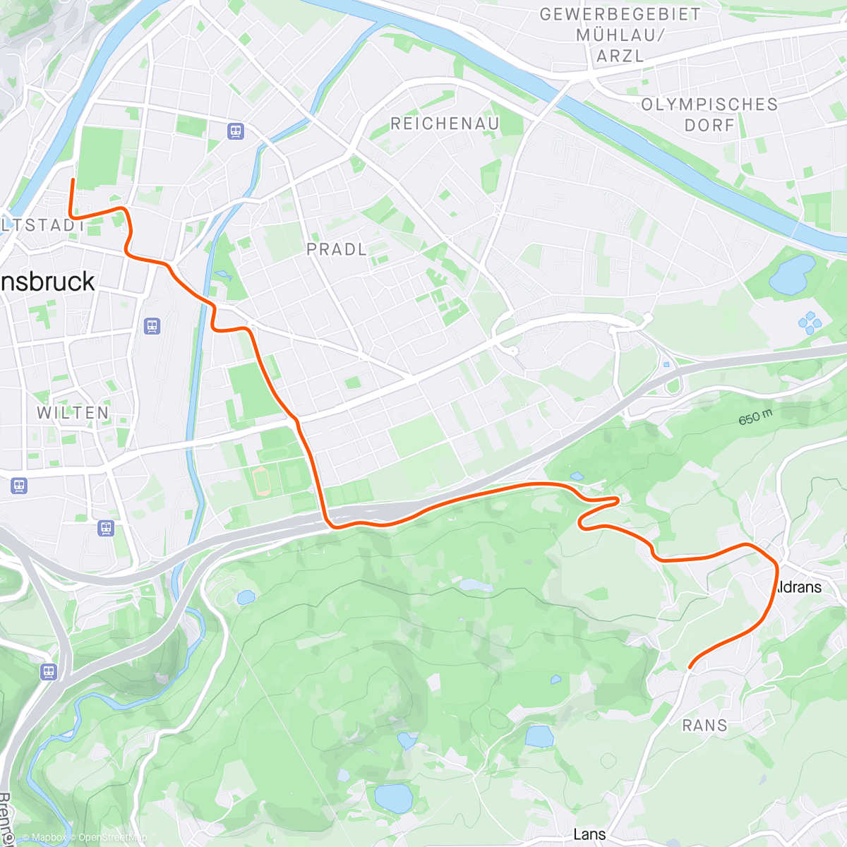 Carte de l'activité Zwift - Grin And Bear It in Innsbruck