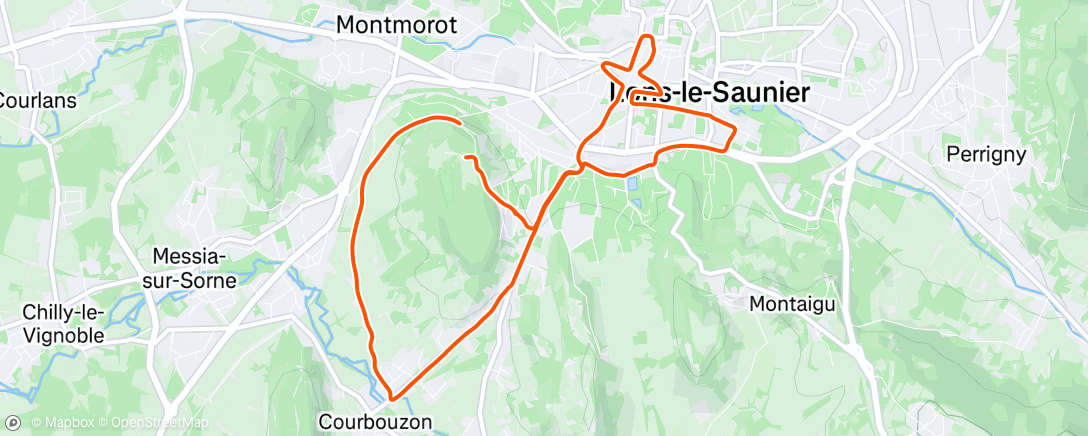 Map of the activity, Sortie vélo le matin