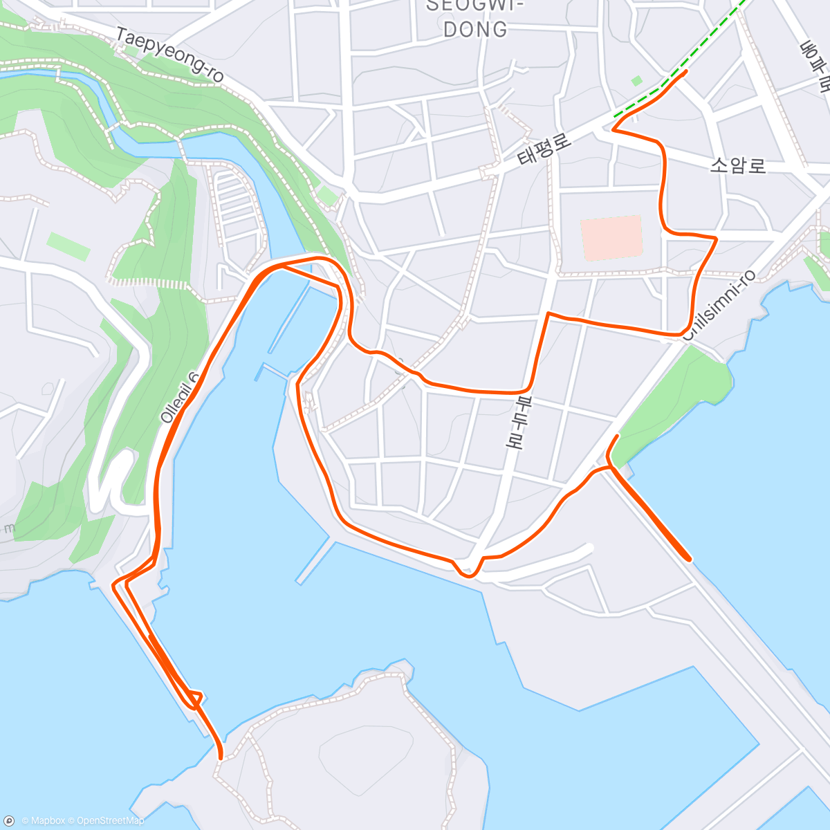 Map of the activity, Jeju Morning Run