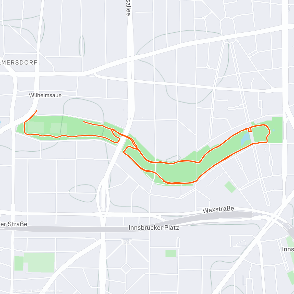 Map of the activity, Snow day run