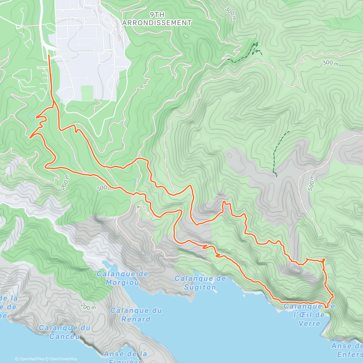 Map of the activity, Sunday Morning Trail with URMC