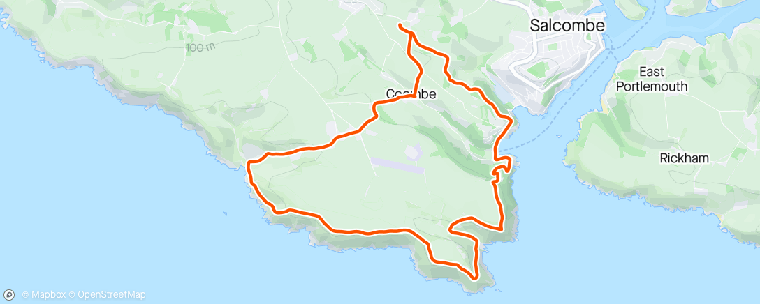 Map of the activity, Bolt Head, Soar Mill Cove and back