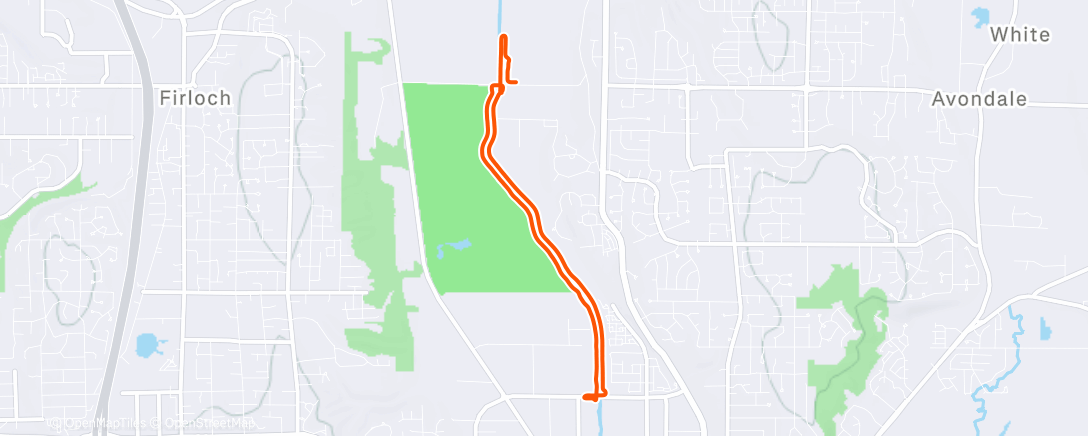 Map of the activity, Afternoon Run