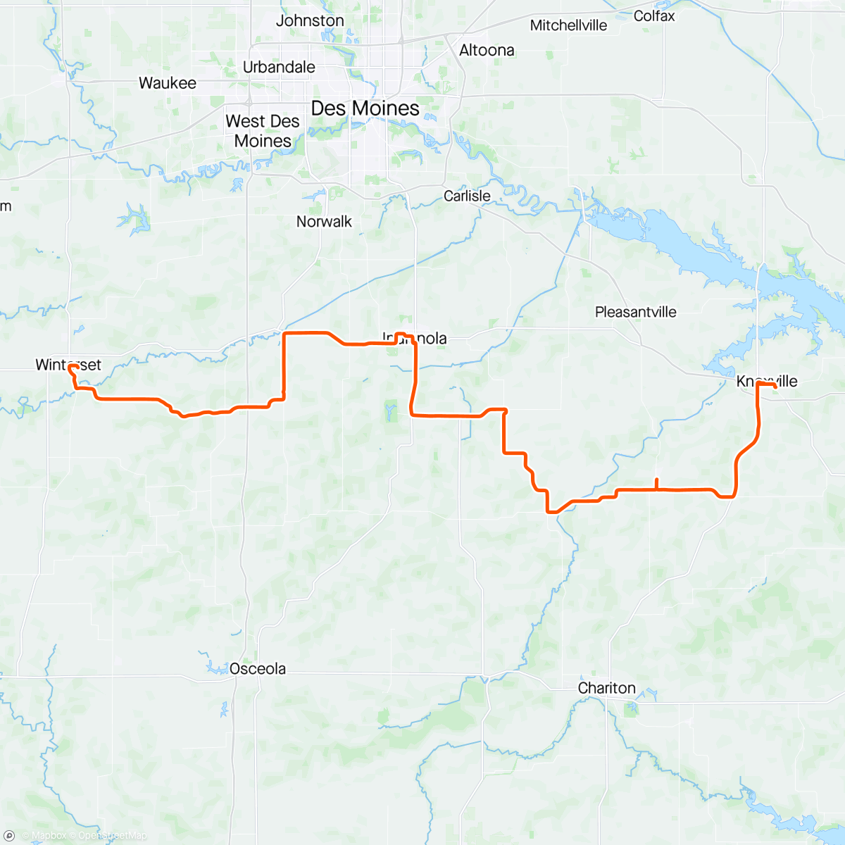 Map of the activity, RAGBRAI Day - 4
