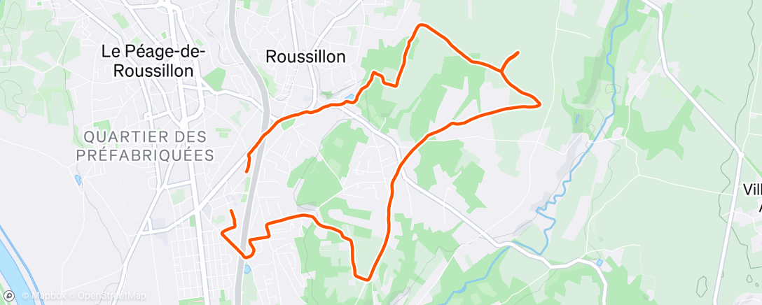 Map of the activity, Afternoon Run