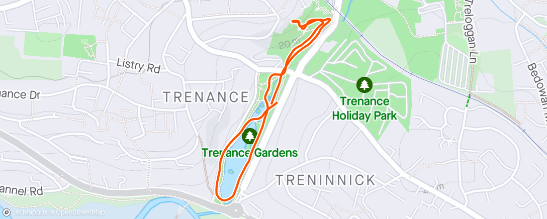 Map of the activity, Trenance Gardens