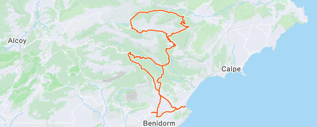Map of the activity, Ciclismo