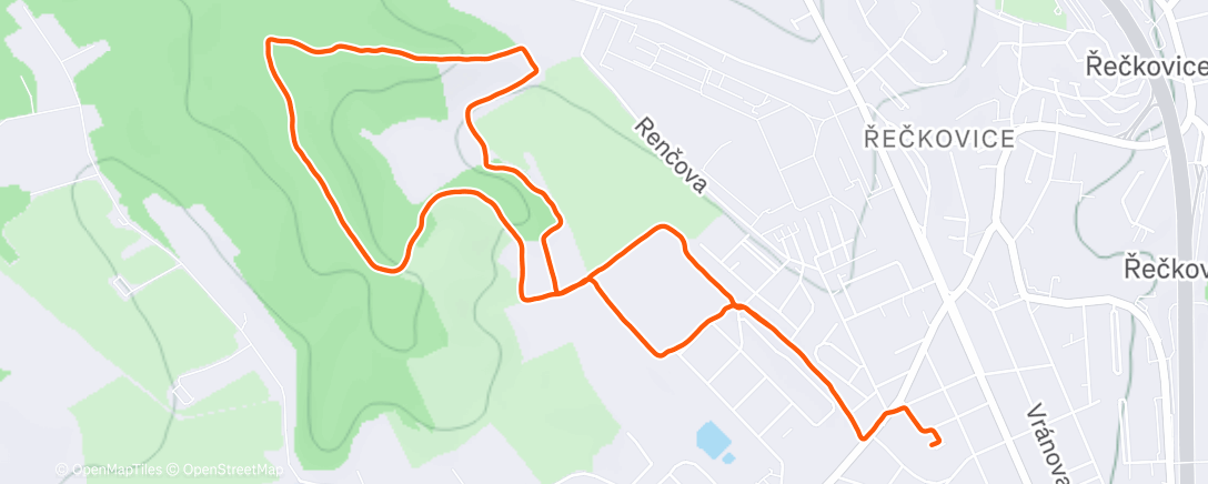 Map of the activity, Lunch Trail Run