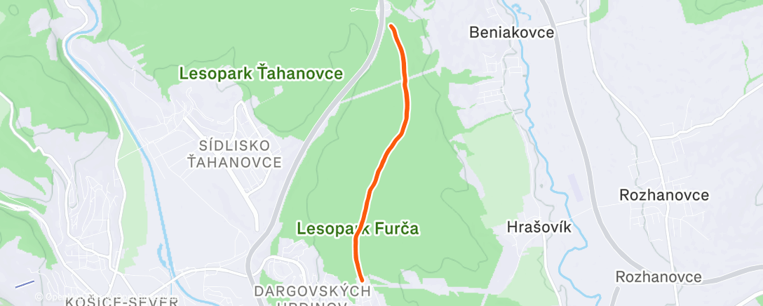 Map of the activity, Morning Run