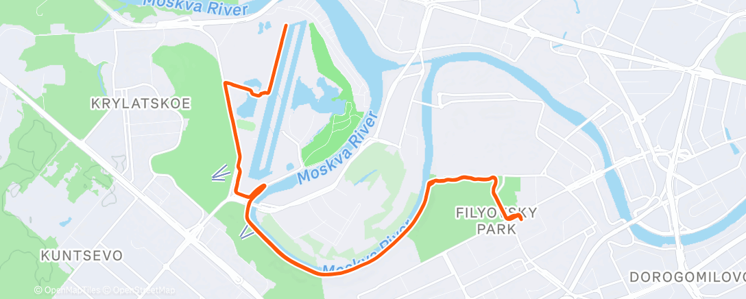 Map of the activity, Afternoon Run