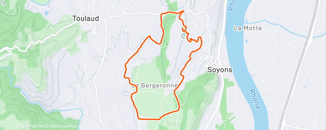 Map of the activity, Course à pied le matin