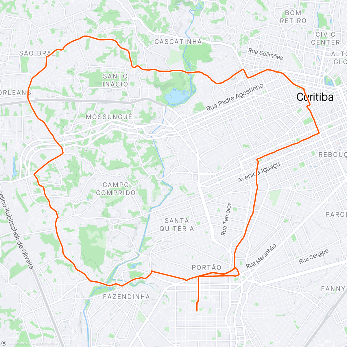 Map of the activity, Pedal urbano