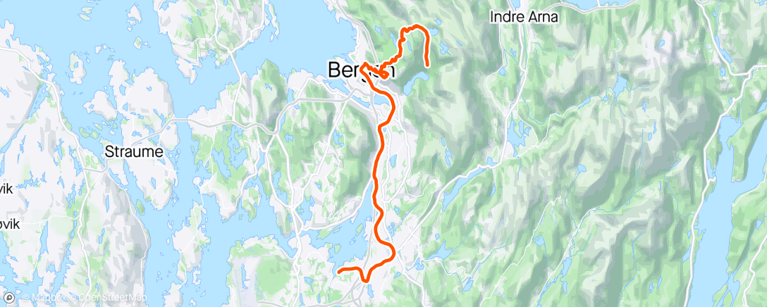 Map of the activity, Garmin'n knelte på vei ned Isdalen 😀