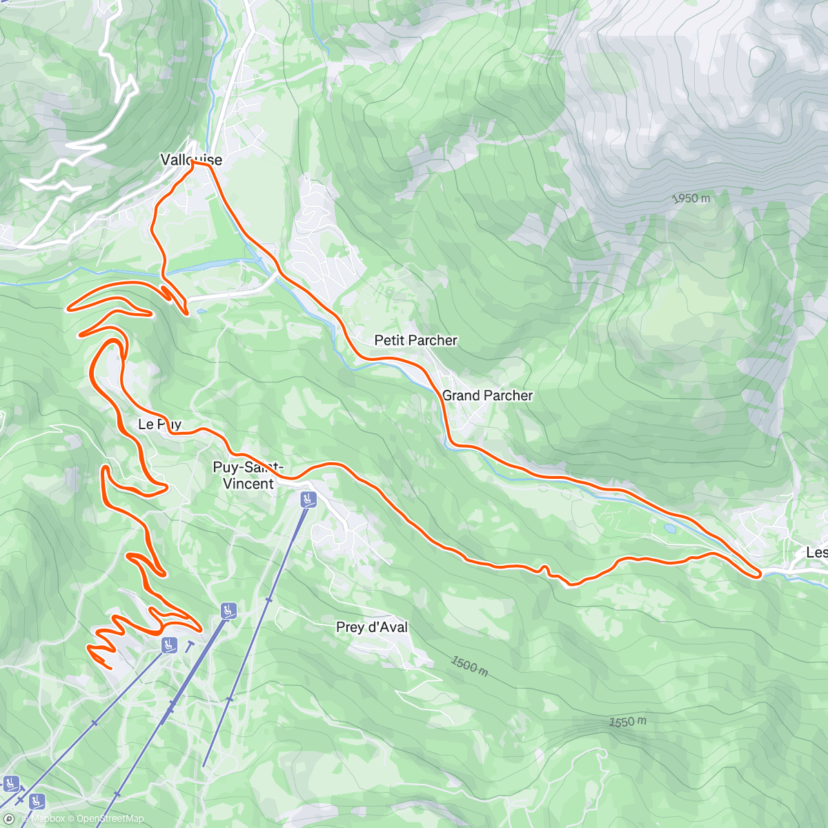 Map of the activity, Rest day Puy Saint Vincent 🇫🇷