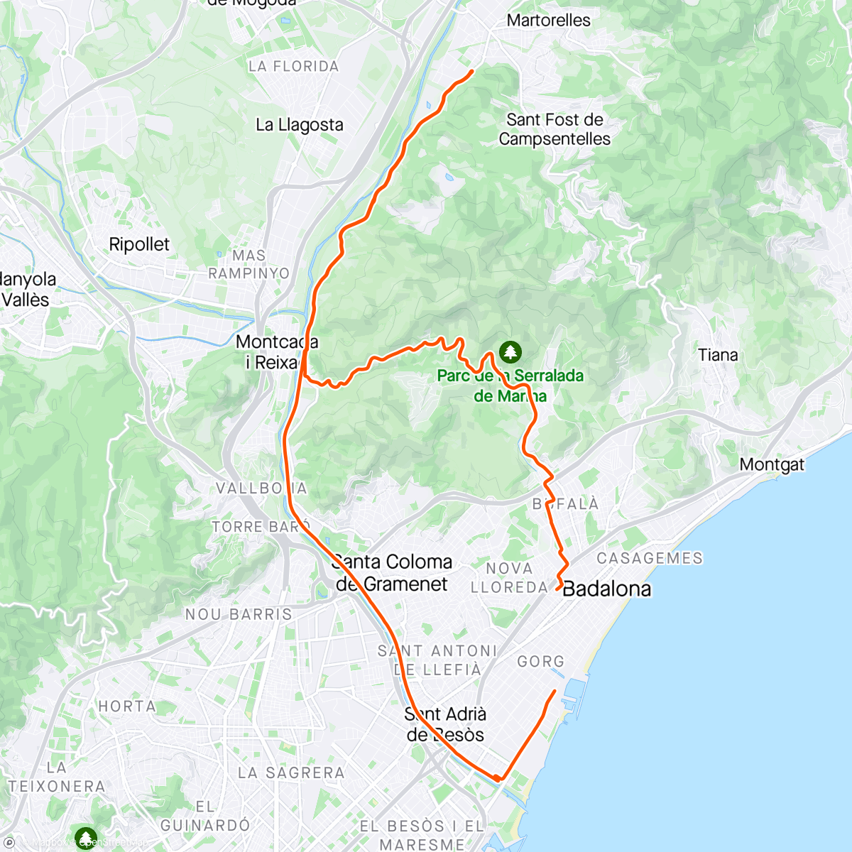 Map of the activity, Una Vallensana con mi galga 🫶