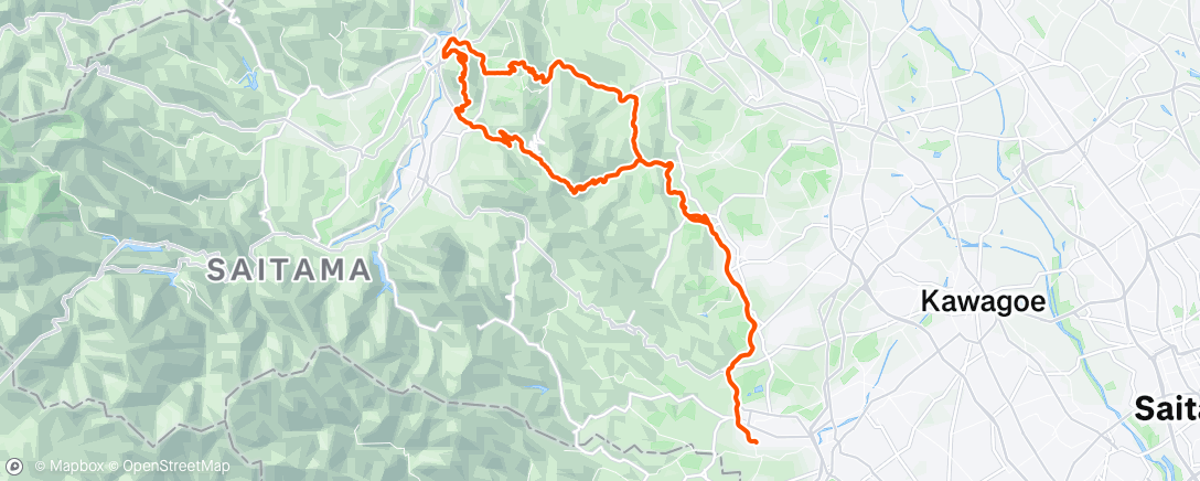 Map of the activity, 二本木峠(林道二本木線) 美の山公園(皆野側) 裏定峰峠 サイクリング