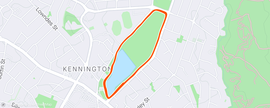 Map of the activity, Park Run Kennington