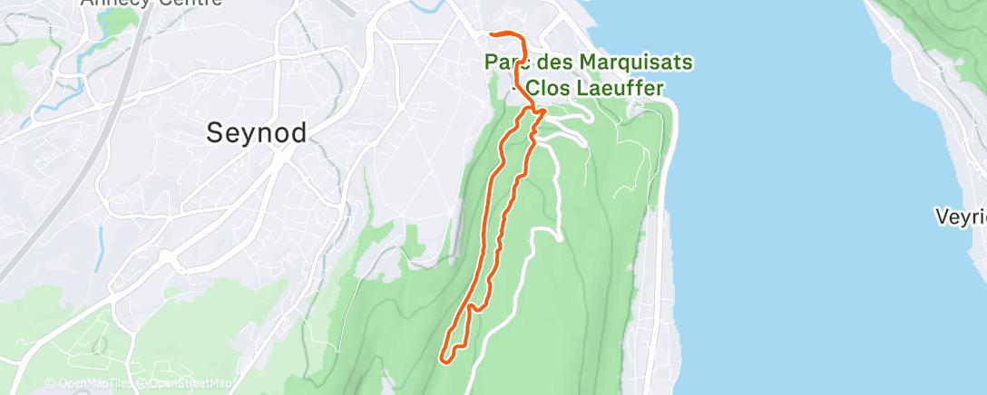 Map of the activity, Trail le matin