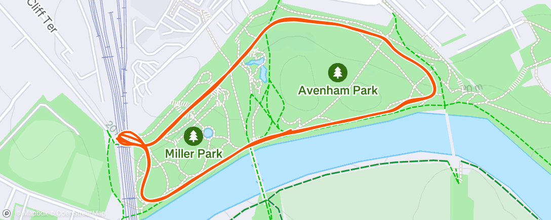 Map of the activity, Parkrun (steady)