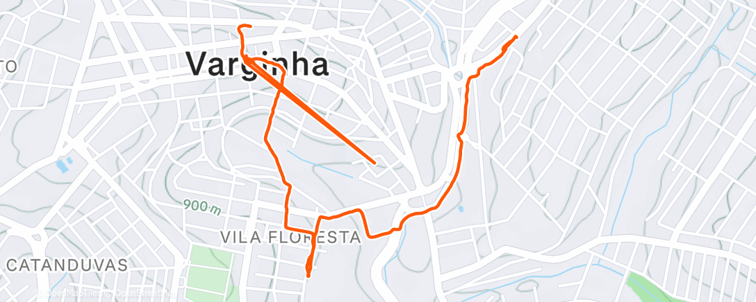 Map of the activity, Corrida ao entardecer