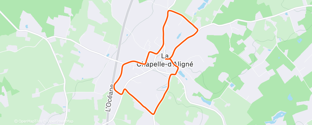 Map of the activity, Course à pied dans l'après-midi