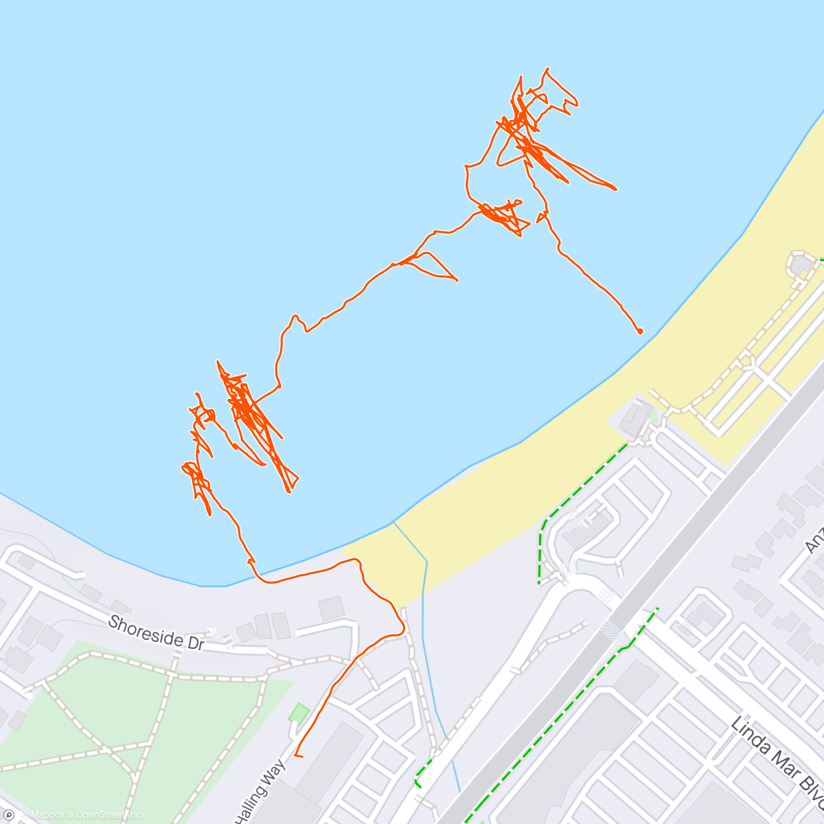 Map of the activity, pacifica surf