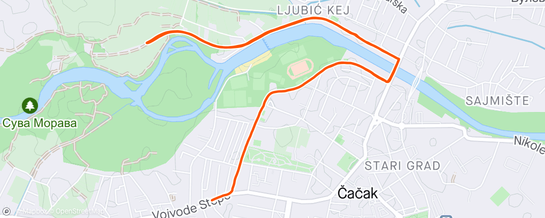 Map of the activity, Morning Run